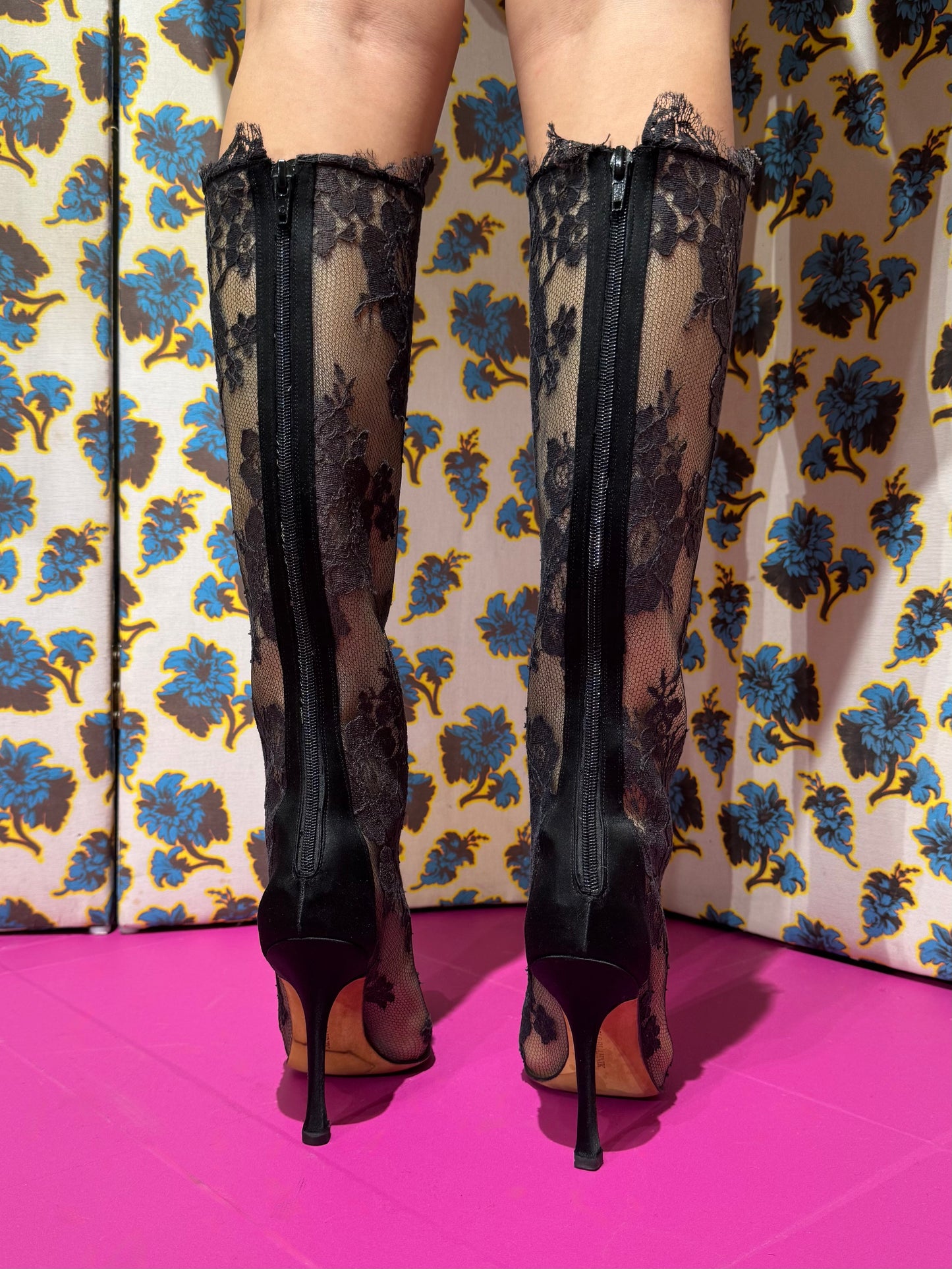 Manolo Blahnik Lace Boots