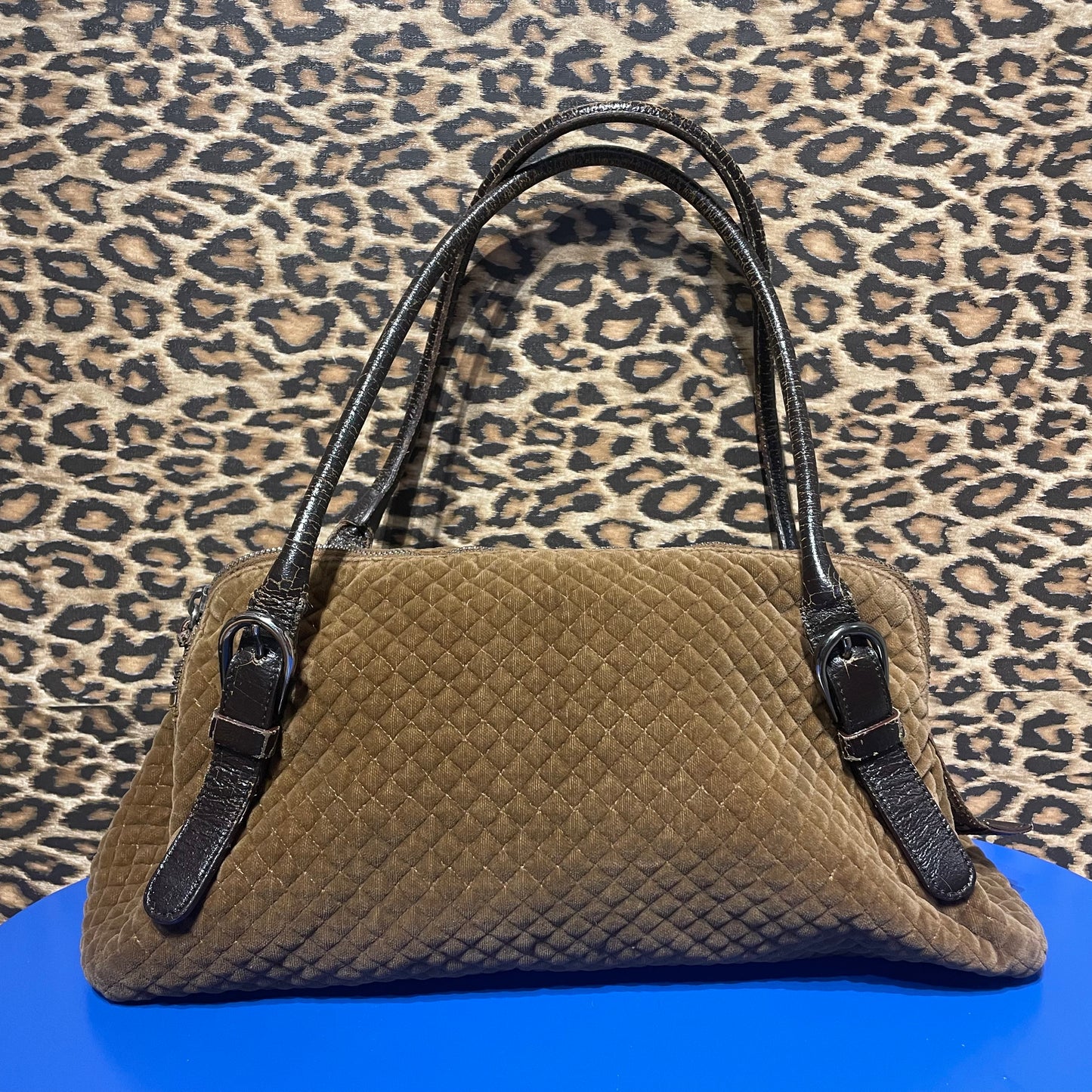 Miu Miu F/W 2001 Cracked Leather and Velvet Bag
