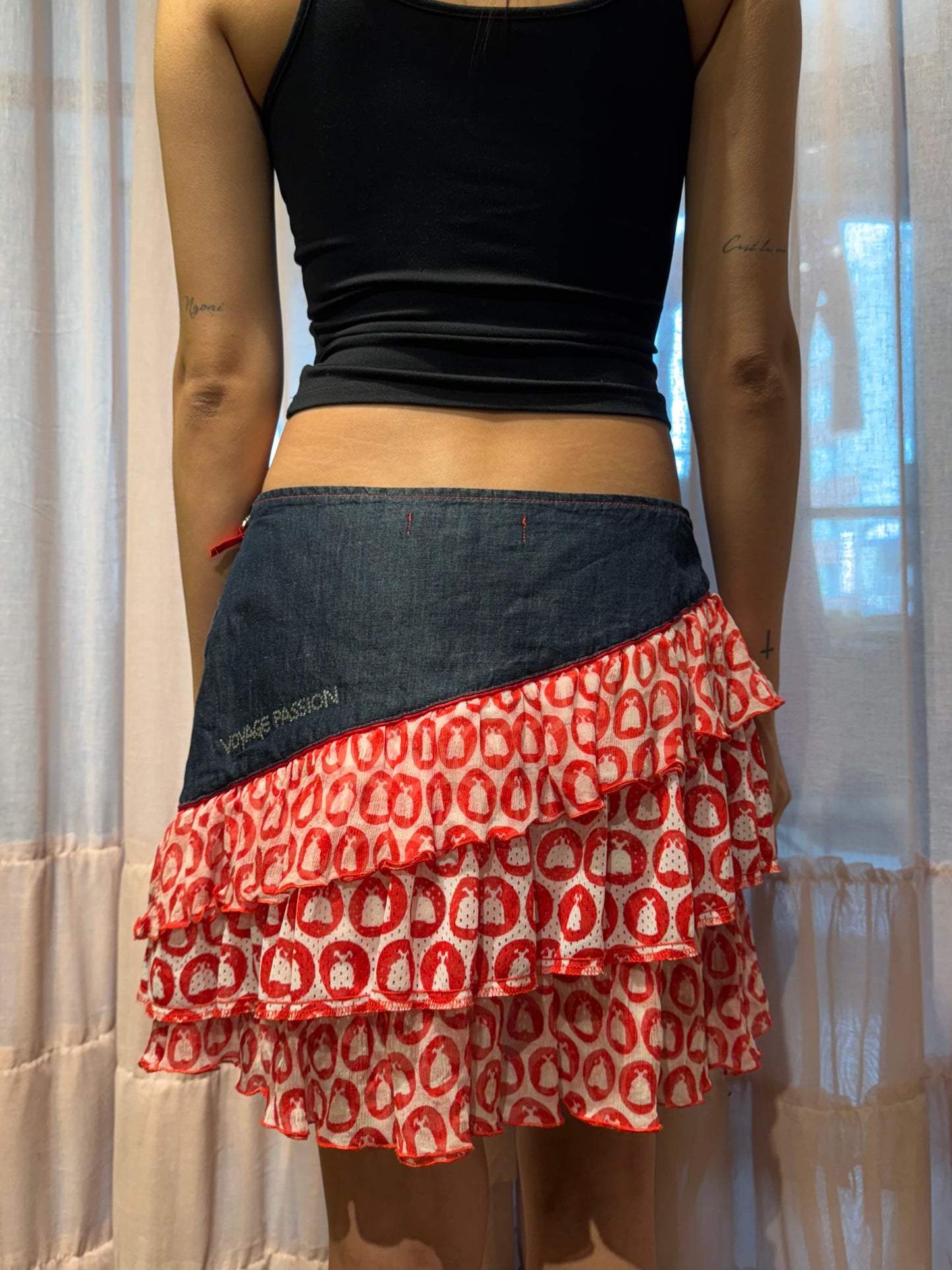 Voyage Passion Denim and Silk Skirt