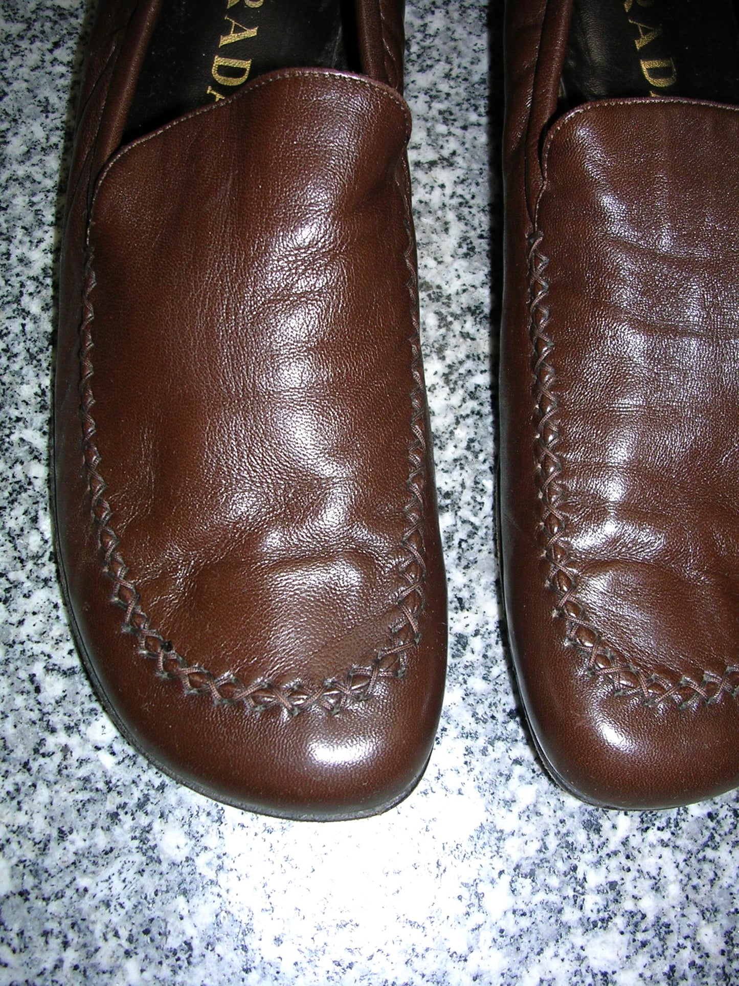 Prada Brown Whip Stitch Loafers 38.5