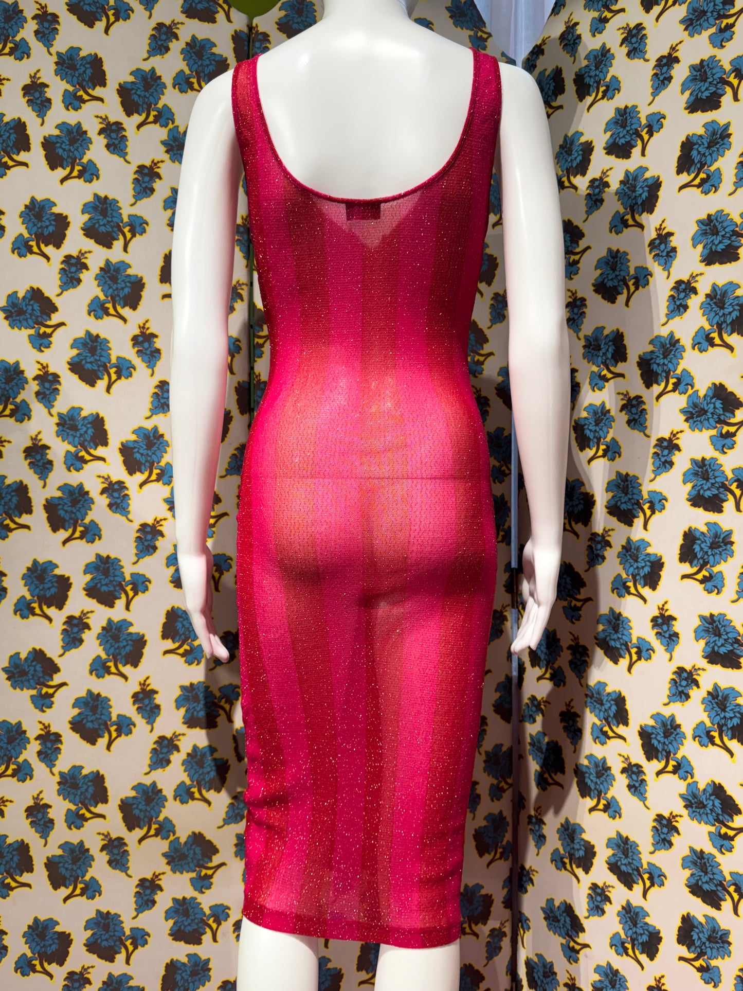 D&G F/W 2000 Pink and Red Striped Dress