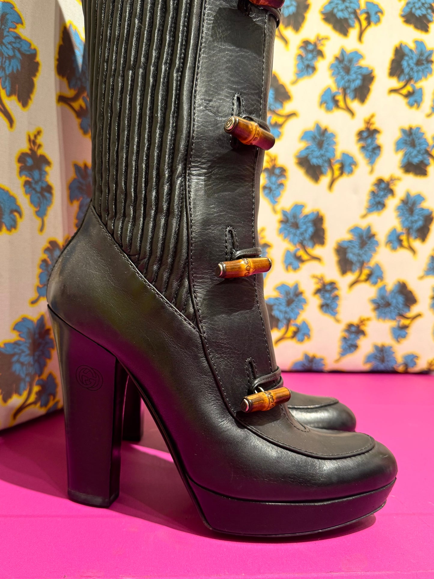 Gucci Bamboo Toggle Platform Boots