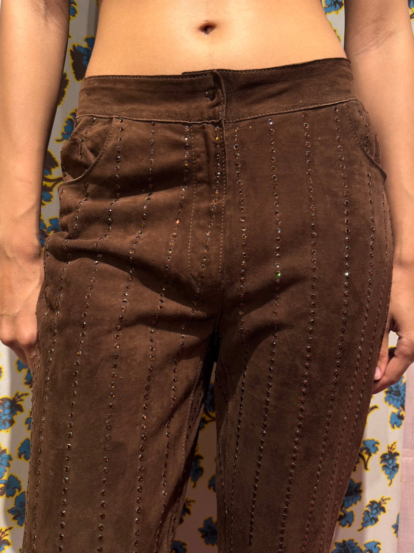 Dolce & Gabbana F/W 2000 Suede Swarovski Pants