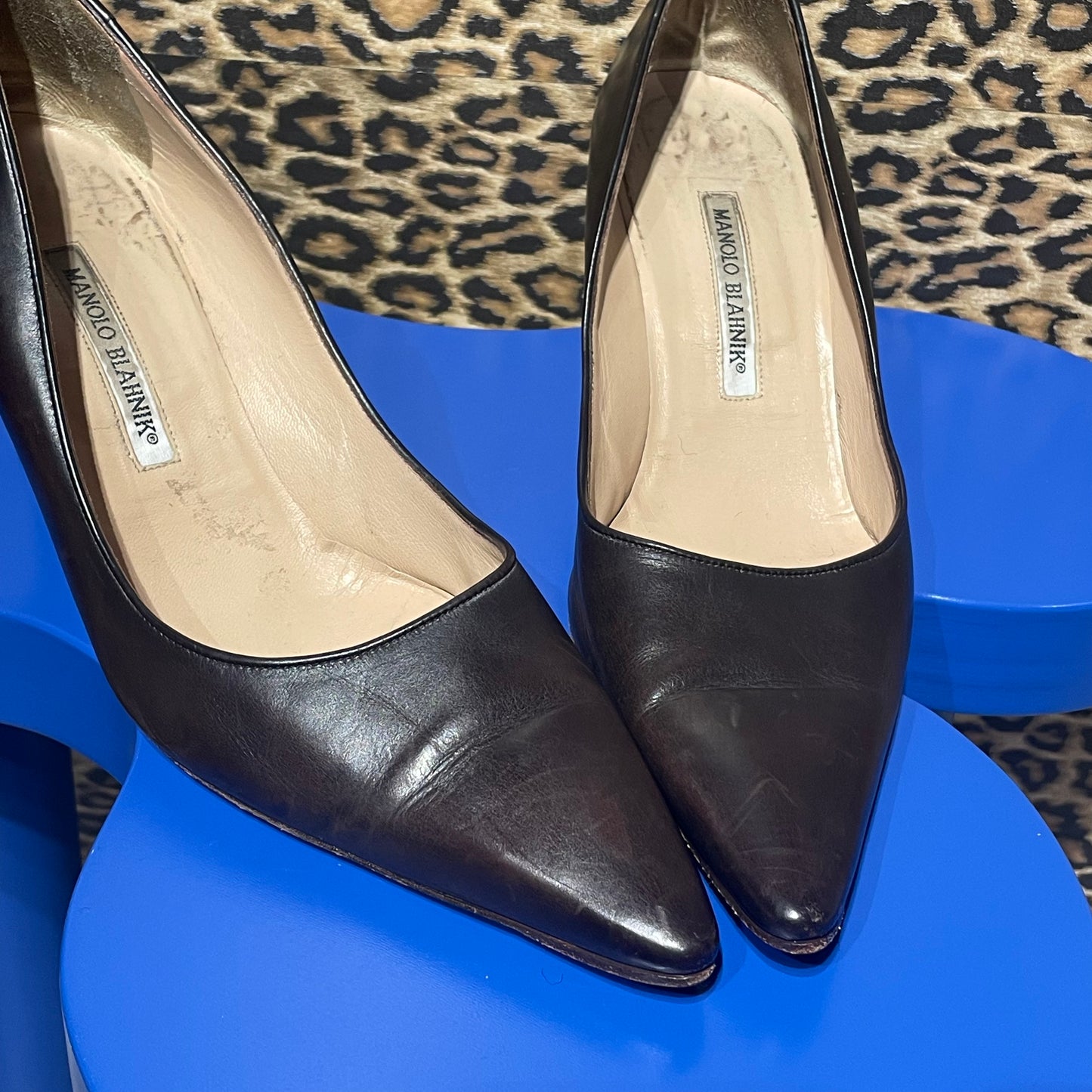 Manolo Blahnik Brown Leather Pumps 41.5