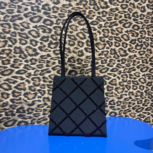 Y2K Black Beaded Mini Bag