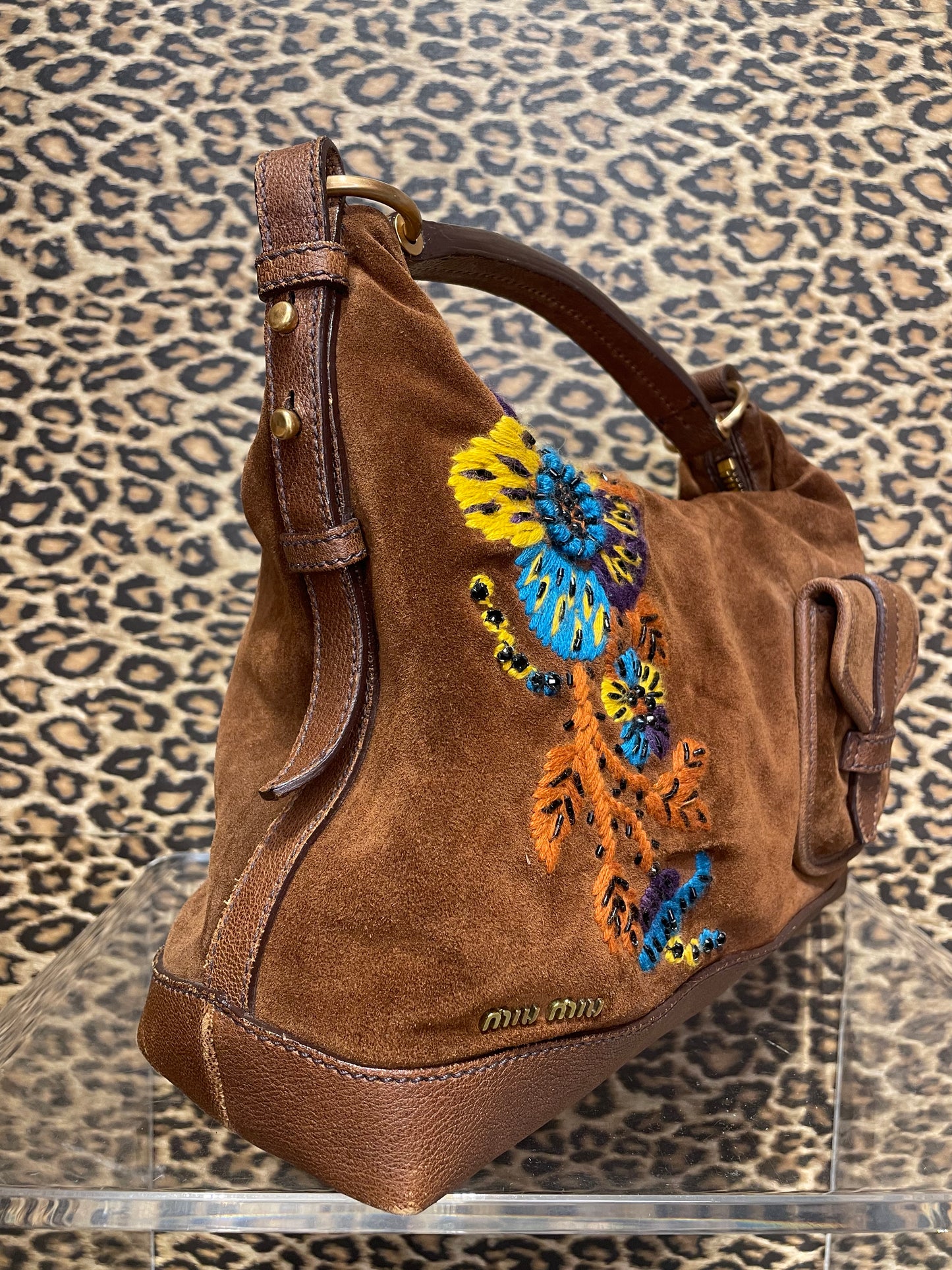 Miu Miu Suede Flower Bag
