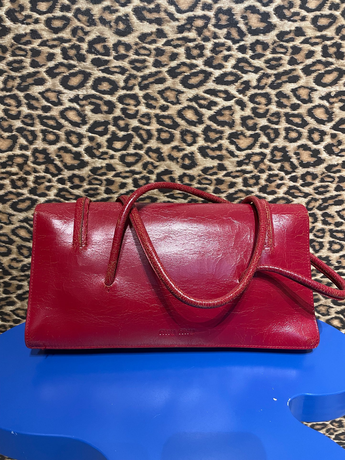 Miu Miu F/W 2001 Red Cracked Leather Bag