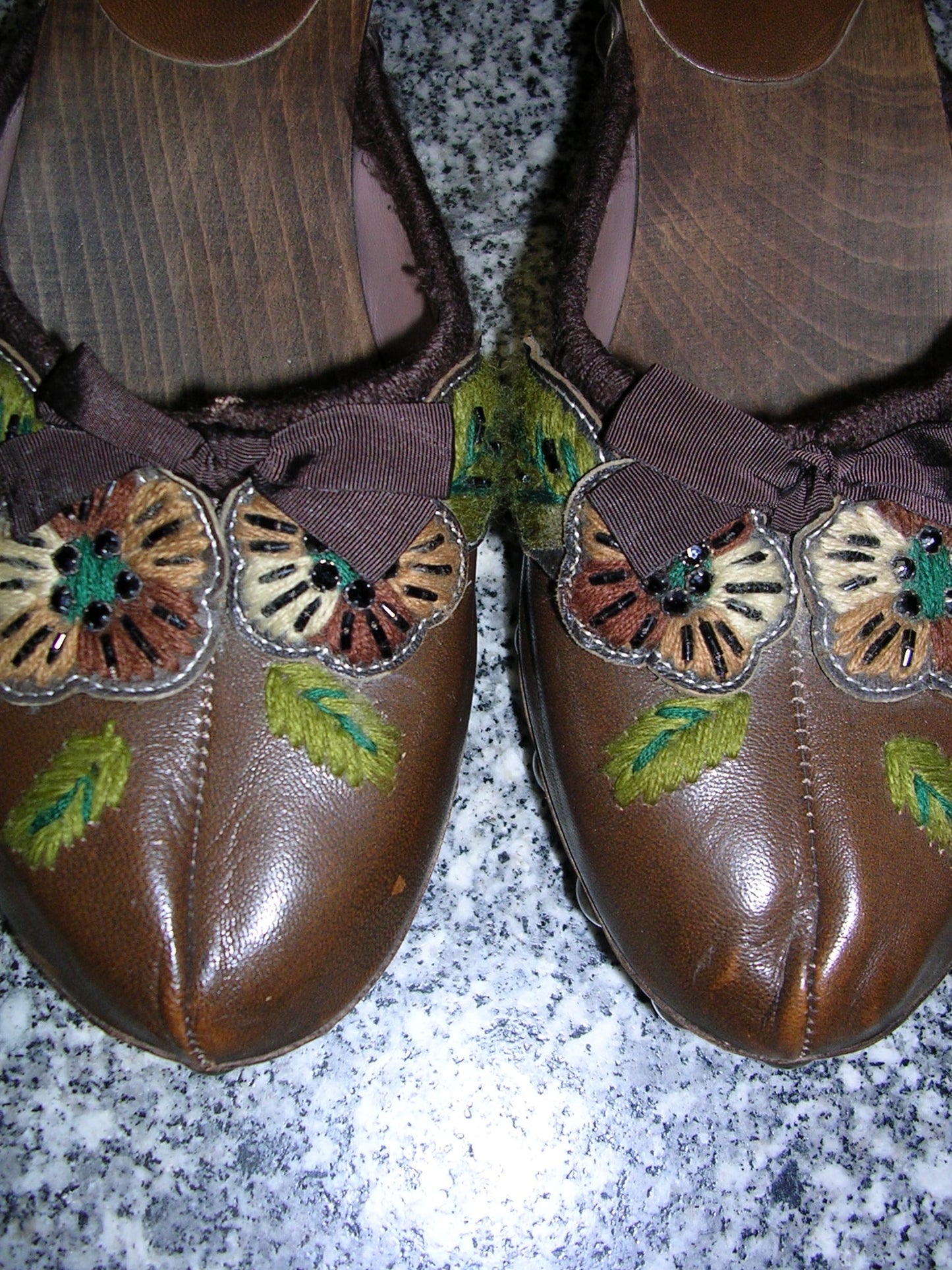 Miu Miu Embroidered Clogs 39