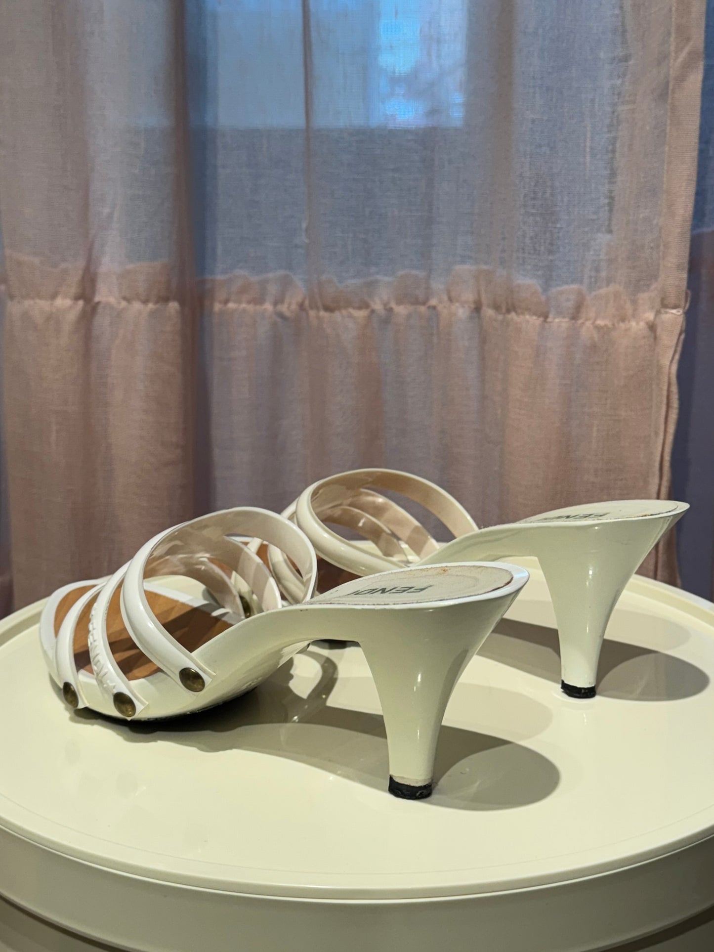 Fendi White Mules 37