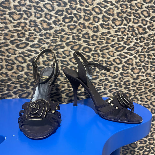 Moschino Cheap and Chic Brown Flower Heels 36