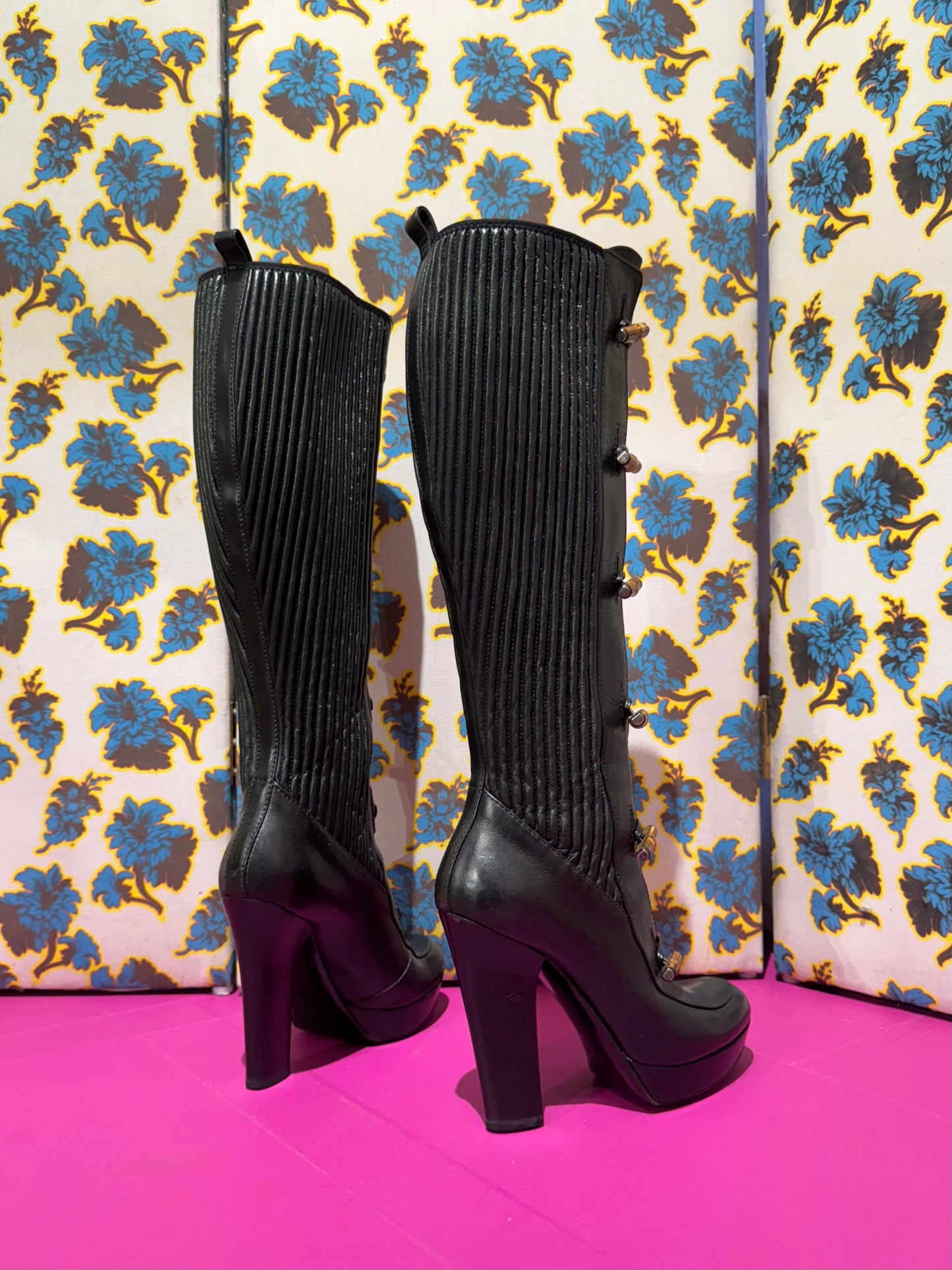 Gucci Bamboo Toggle Platform Boots