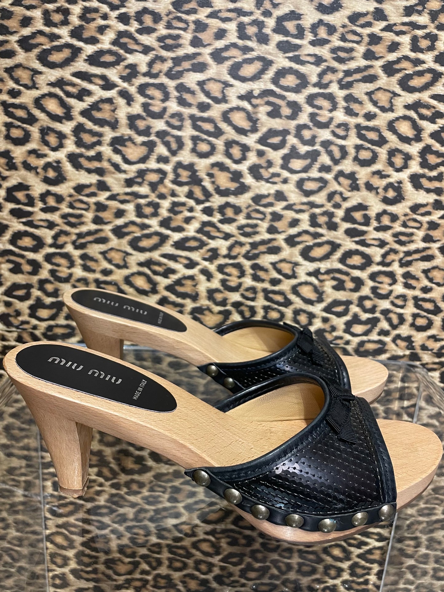 Miu Miu Sequin Clogs 38.5