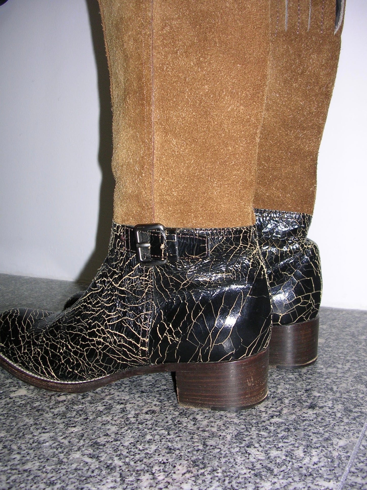 Miu Miu Cracked Leather Riding Boots 39.5