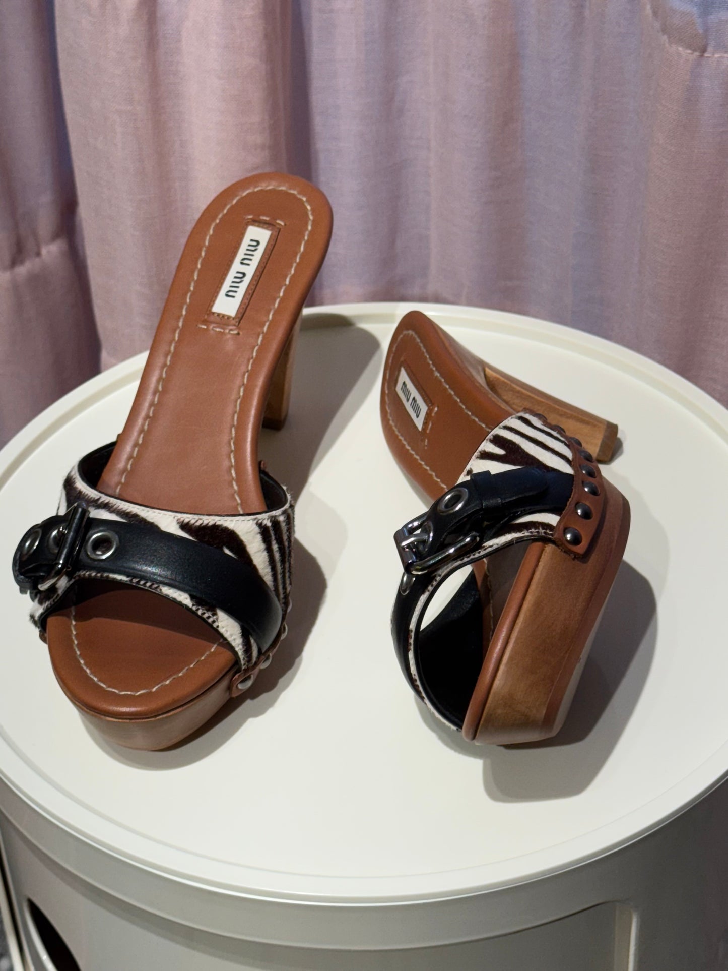 Miu Miu Pony Hair Mules 37.5