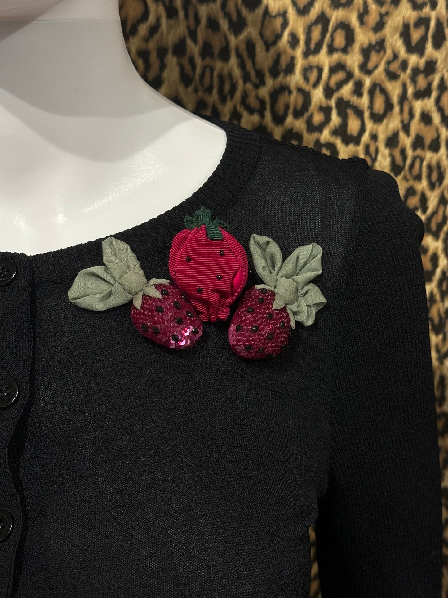Moschino Cheap and Chic Strawberry Cardigan