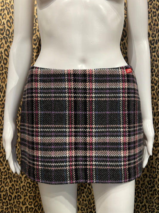 Miss Sixty Purple Plaid Mini Skirt