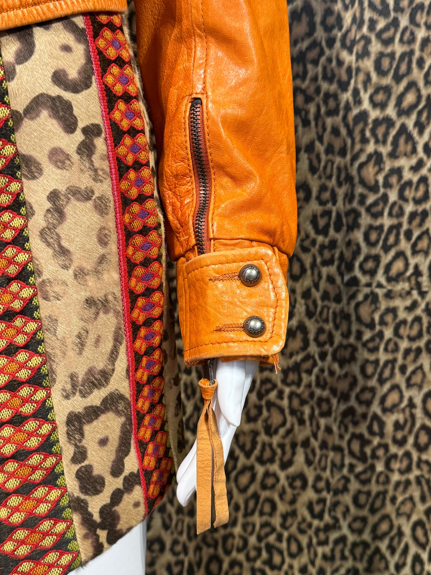 Patrizia Pepe Orange Leather Jacket