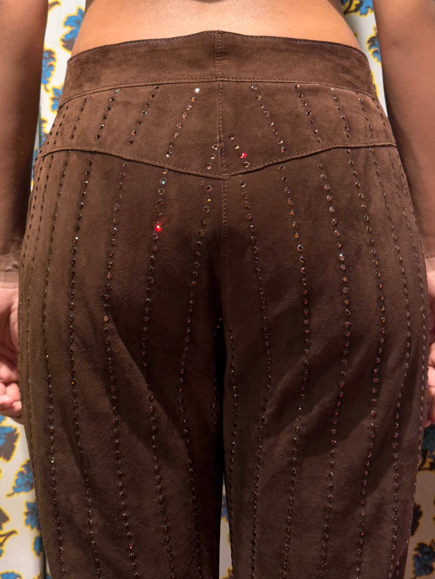 Dolce & Gabbana F/W 2000 Suede Swarovski Pants