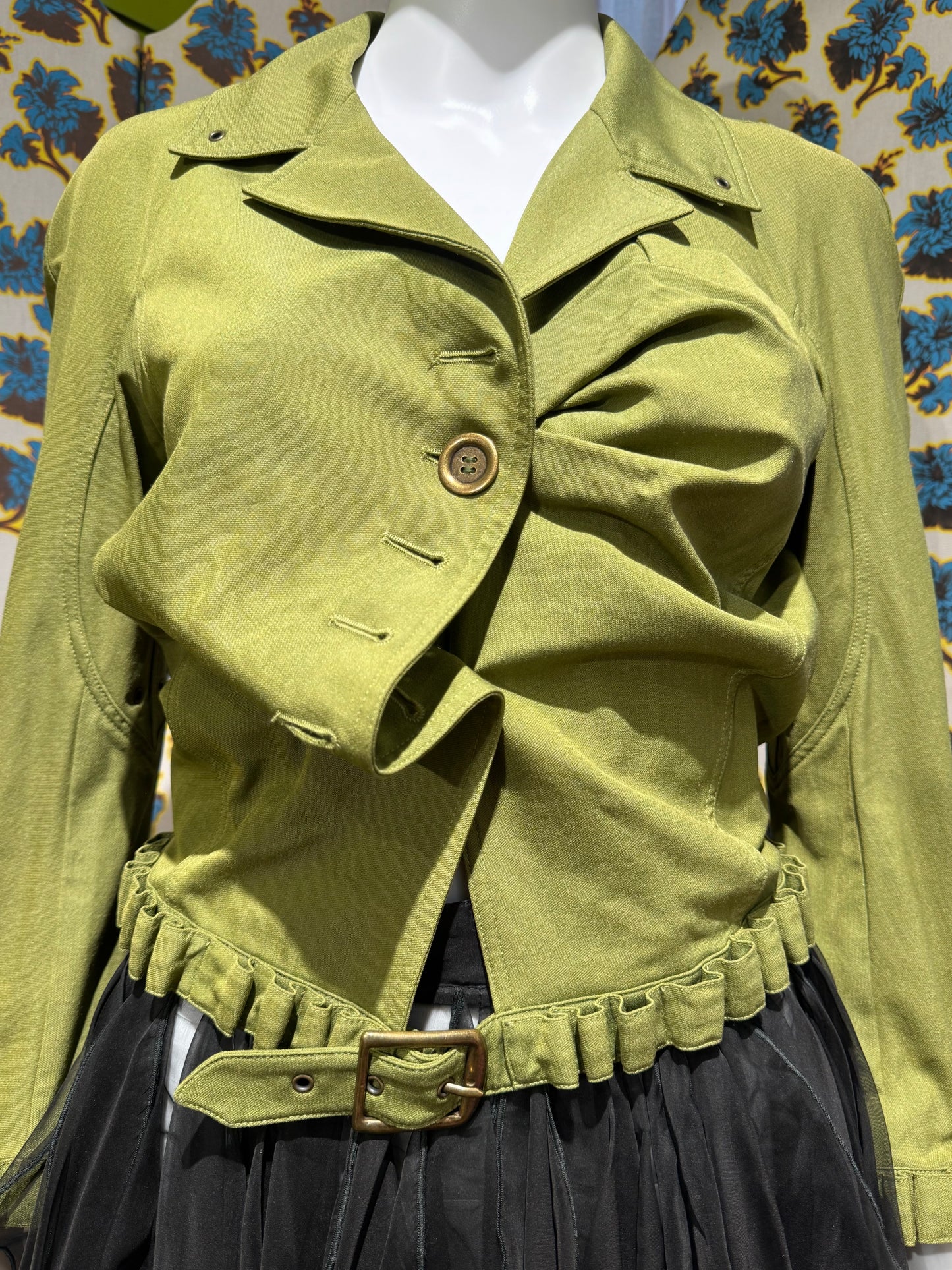 John Galliano Green Asymmetrical Jacket