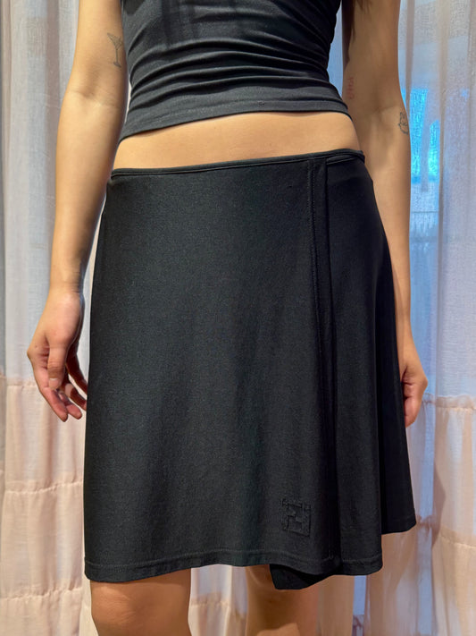 Fendi Black Wrap Skirt