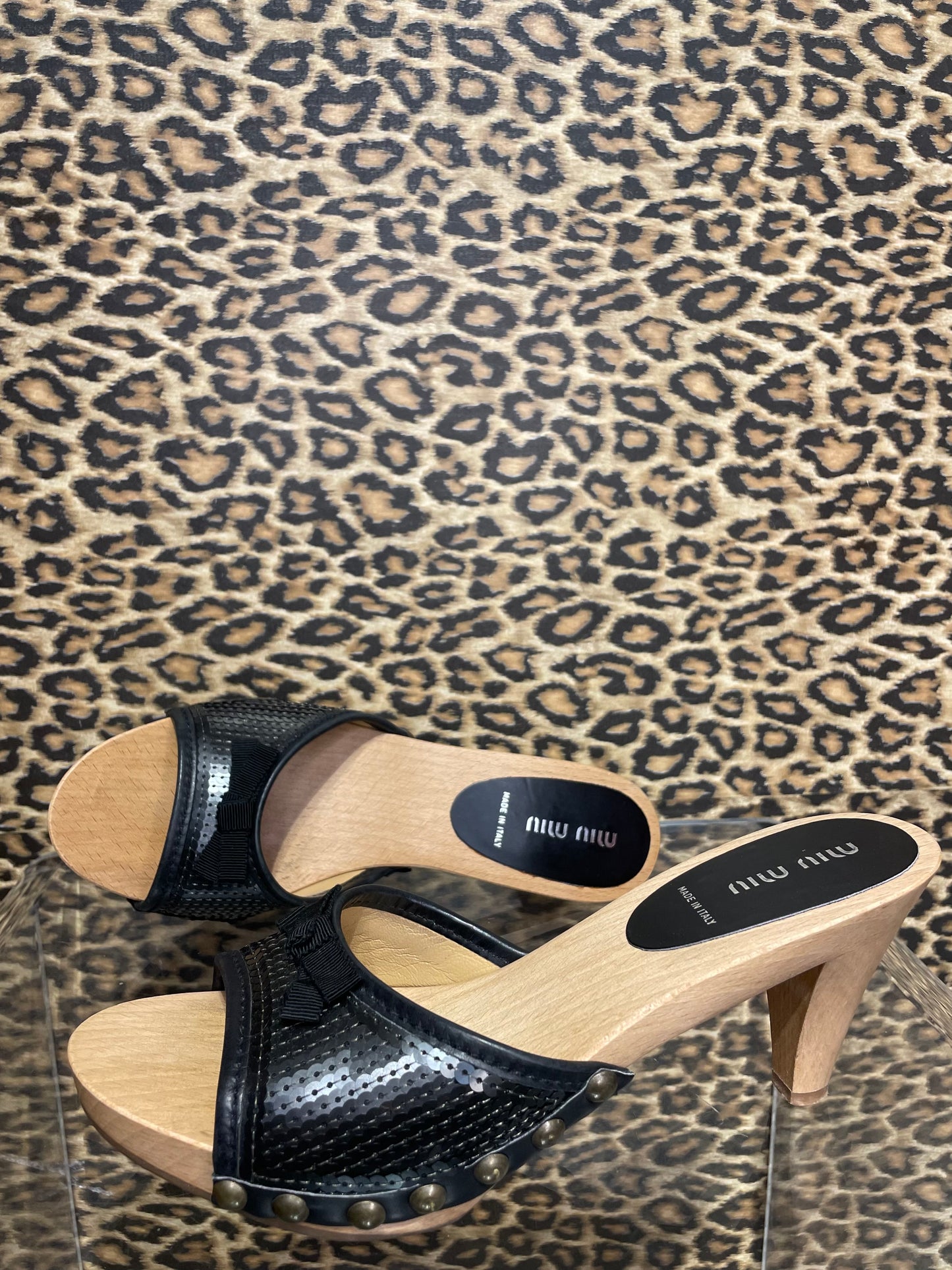 Miu Miu Sequin Clogs 38.5