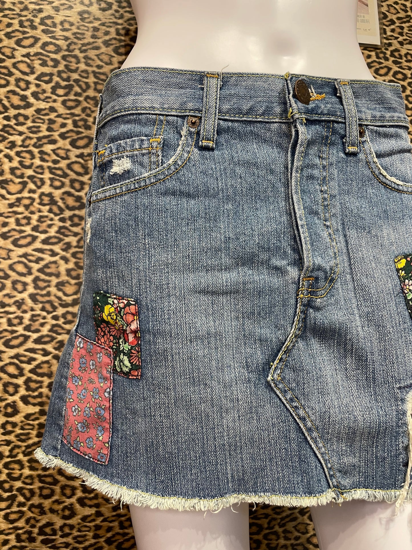 Levi’s Patchwork Denim Mini Skirt
