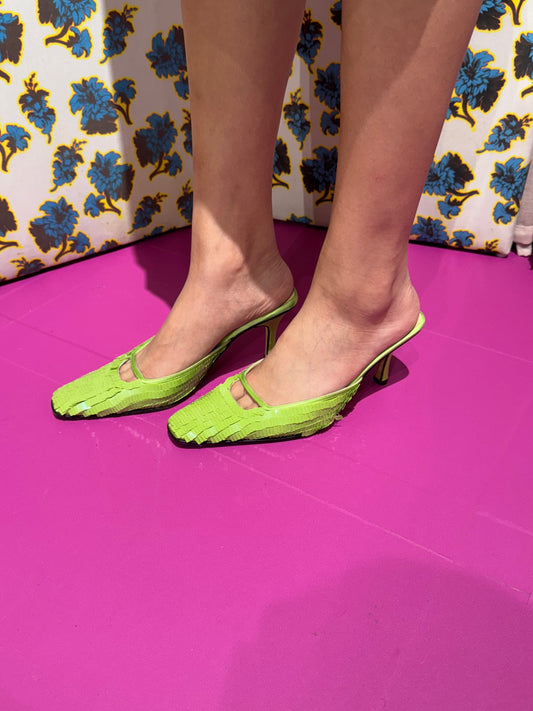 Fendi Green Sequin Mules