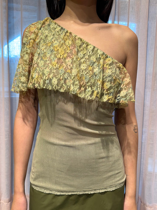 D&G Lace One Shoulder Top
