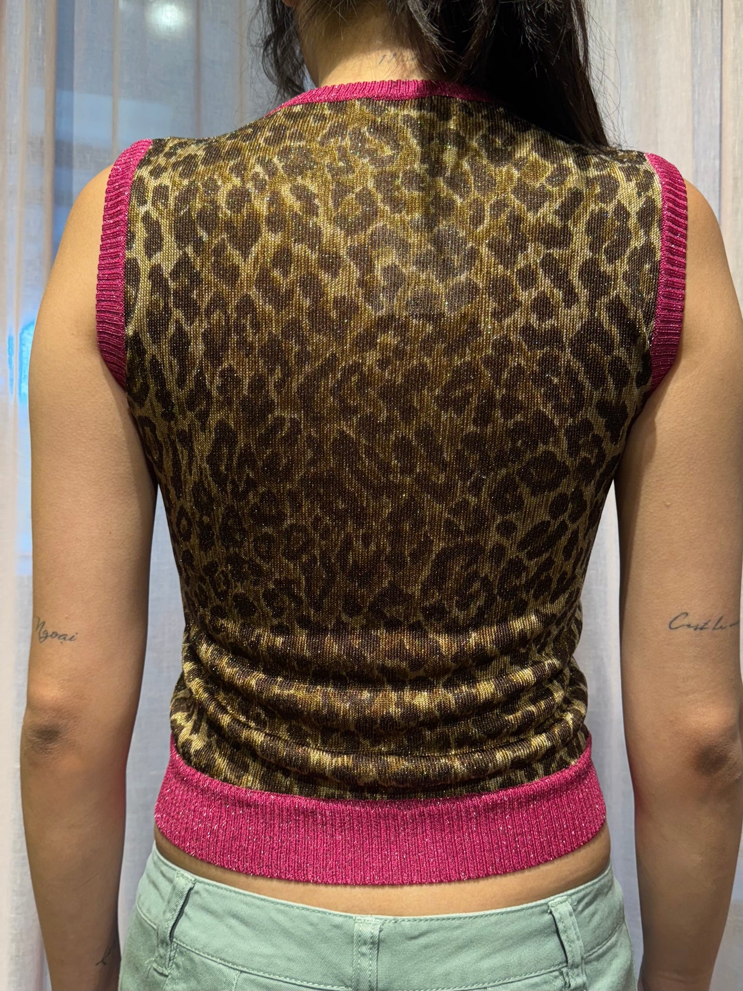 D&G Shimmery Leopard Knit Tank