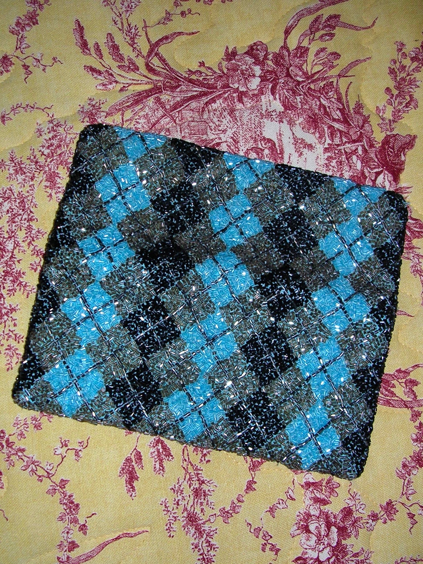 Argyle Beaded Clutch