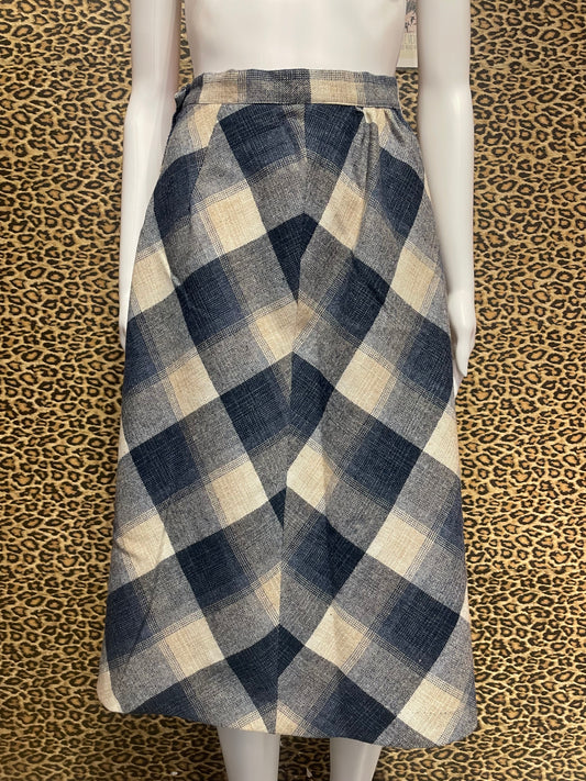 1980’s Blue Plaid Skirt