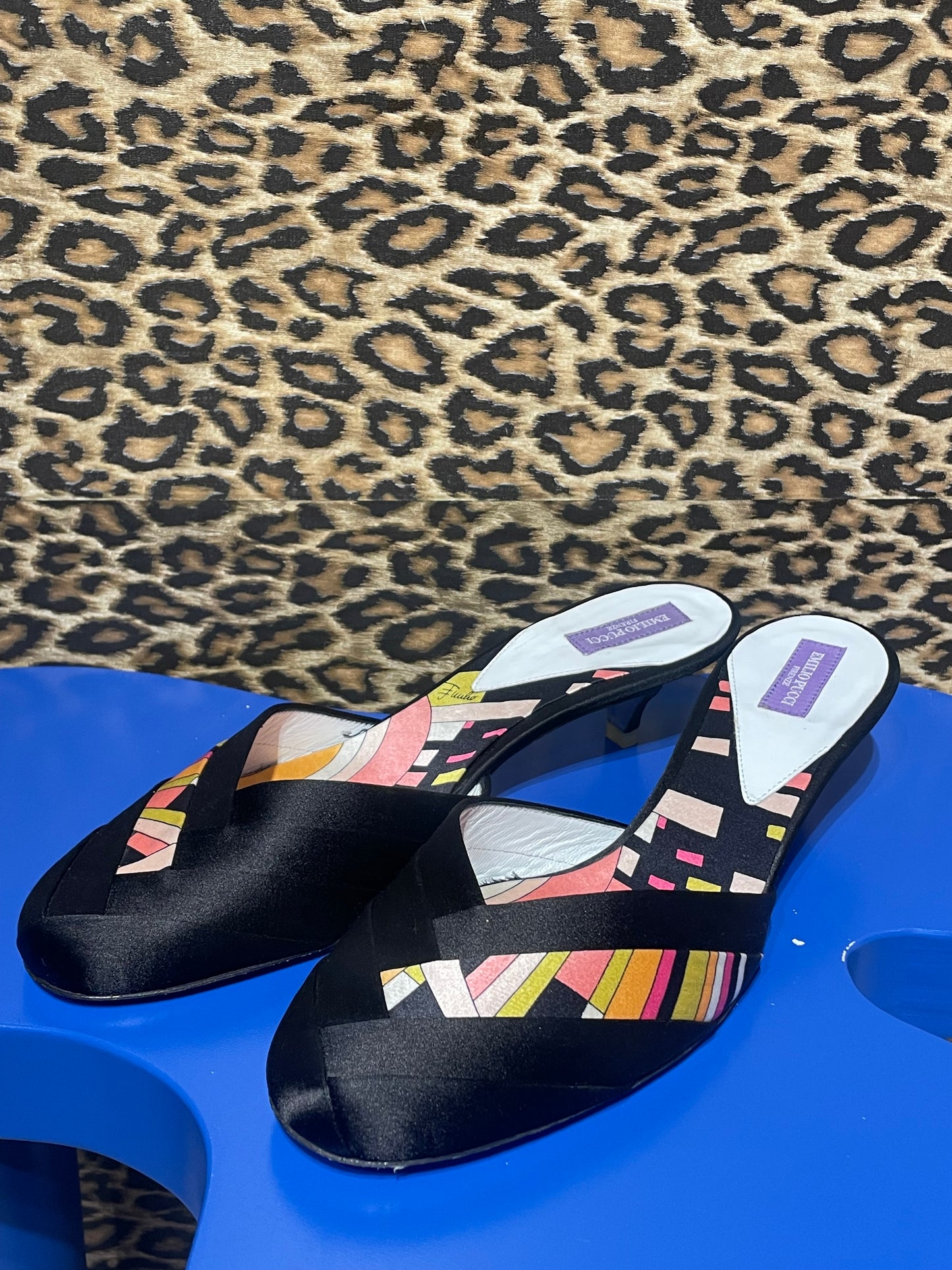 Emilio Pucci Satin Mules 38.5