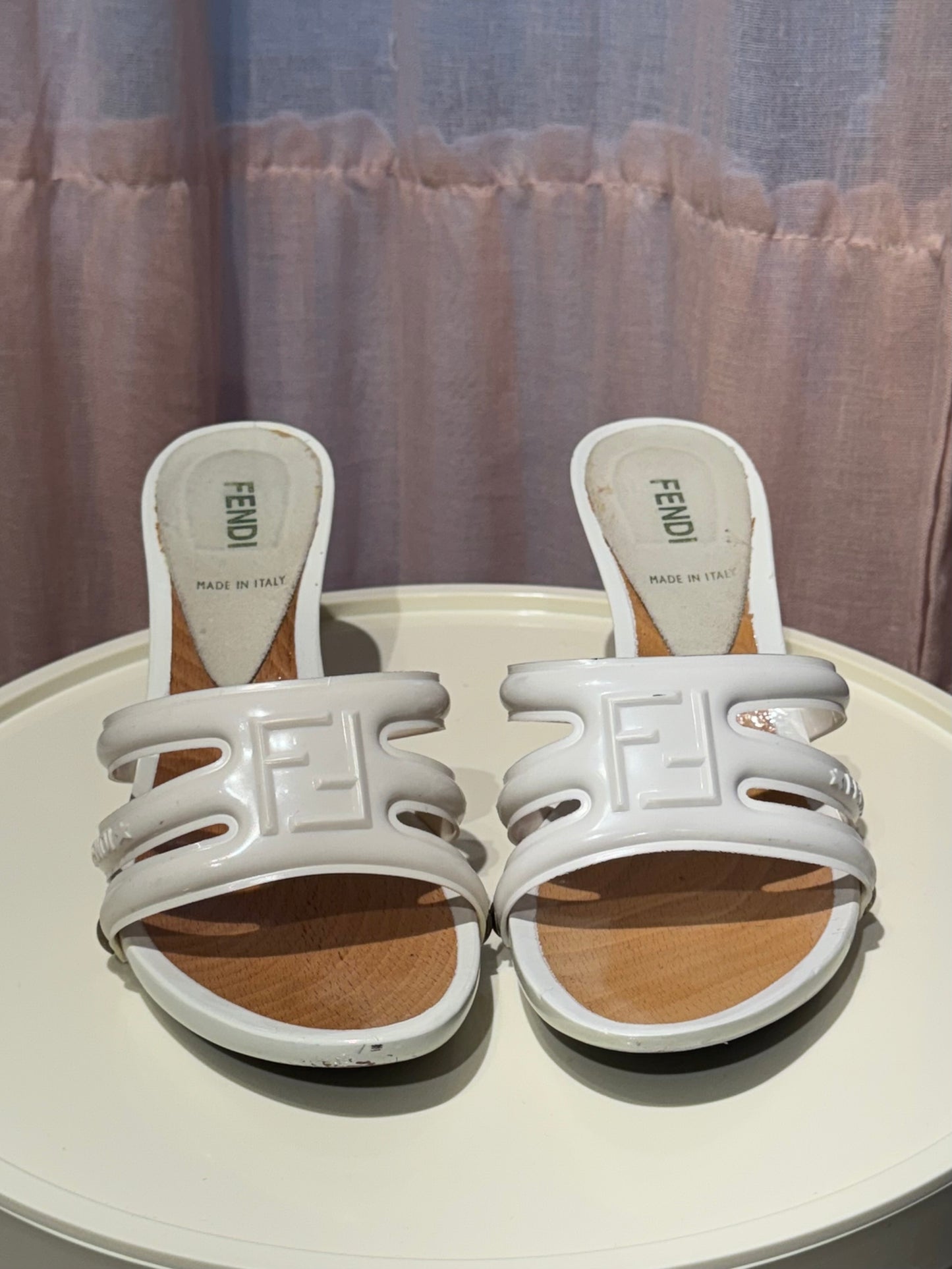 Fendi White Mules 37