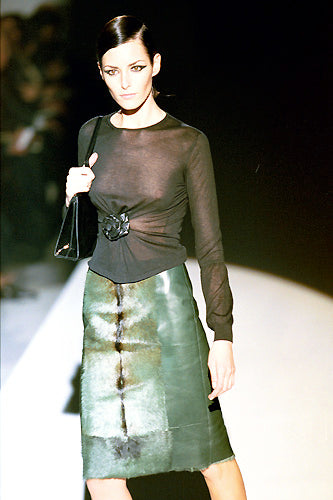 Gucci F/W 1999 Leather Rosette Top