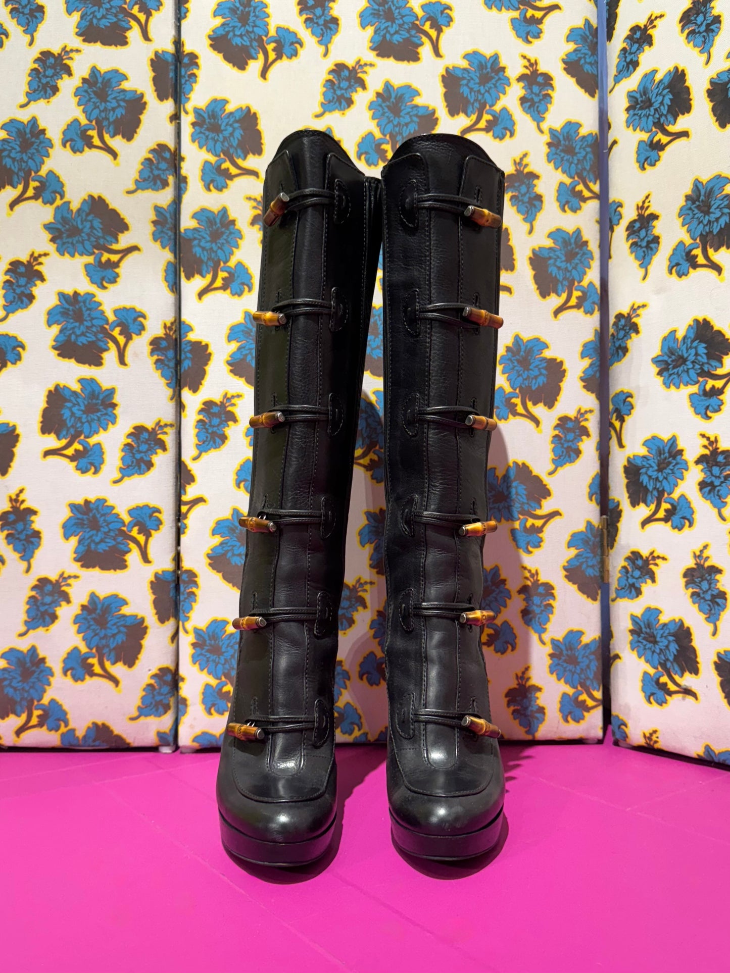 Gucci Bamboo Toggle Platform Boots
