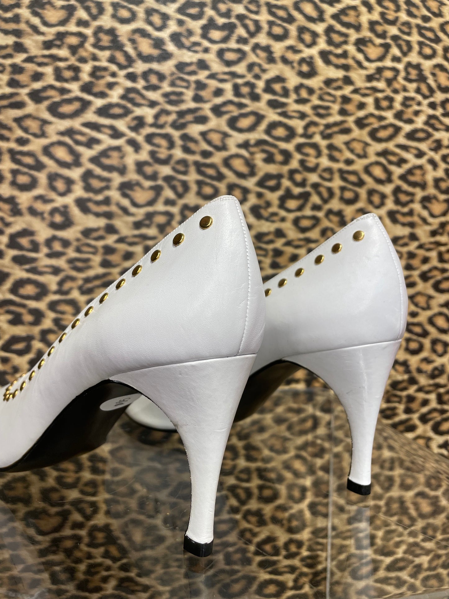 1980’s White Studded Pumps