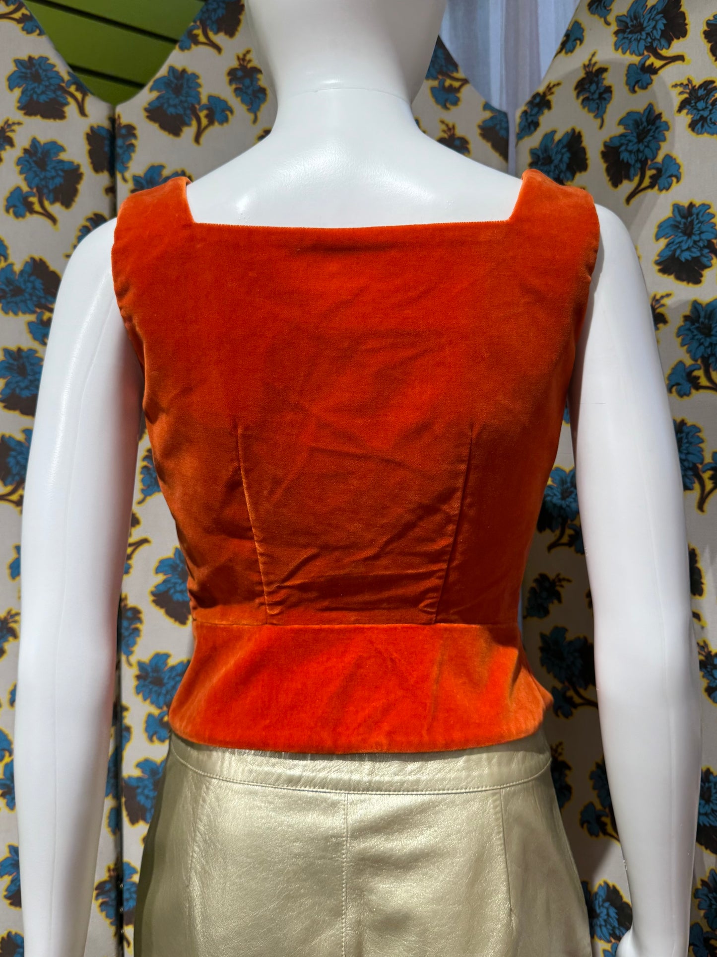 Vivienne Westwood Red Label 2002 Orange Velvet Bustier