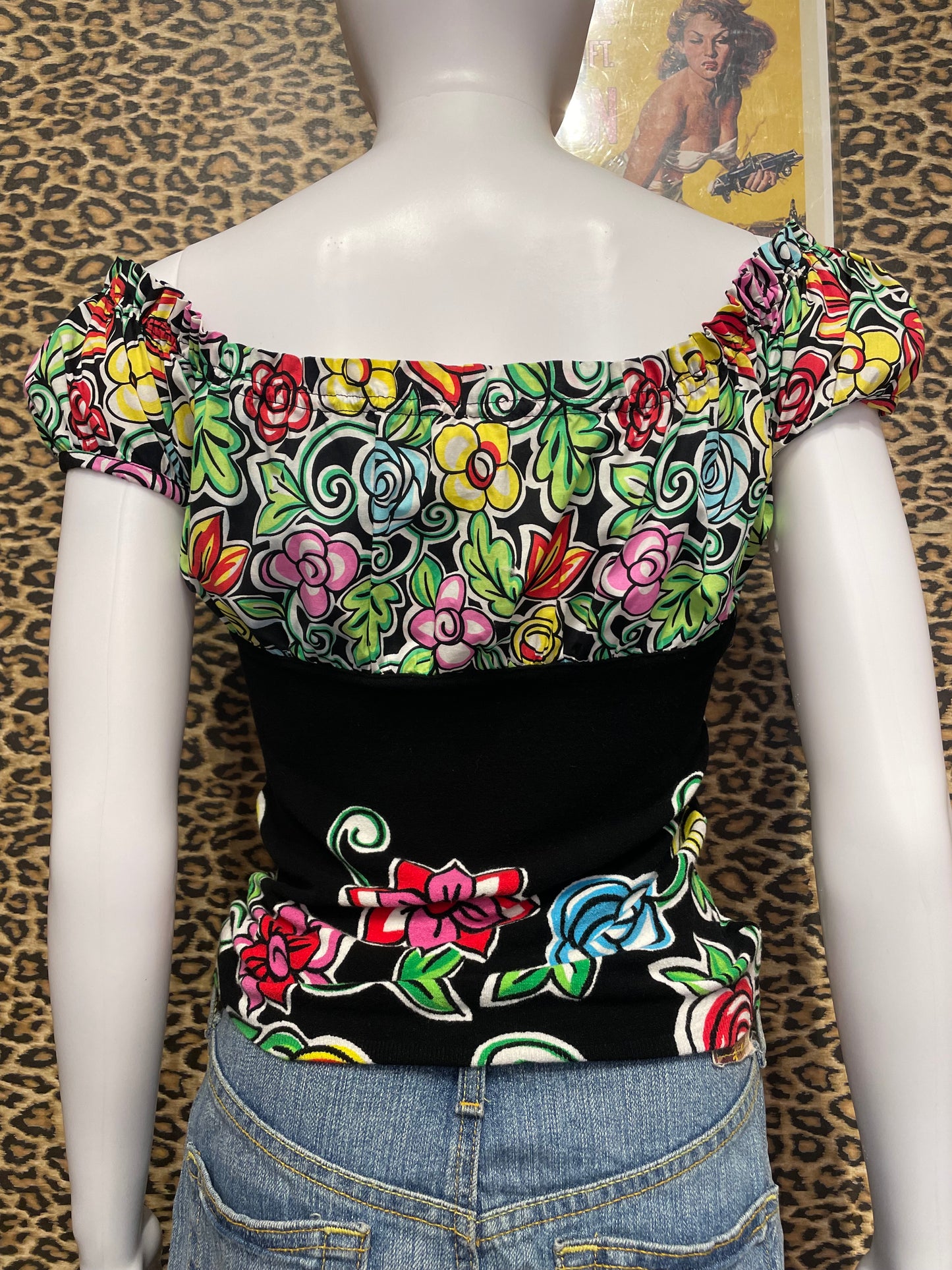 Blumarine Milkmaid Floral Top