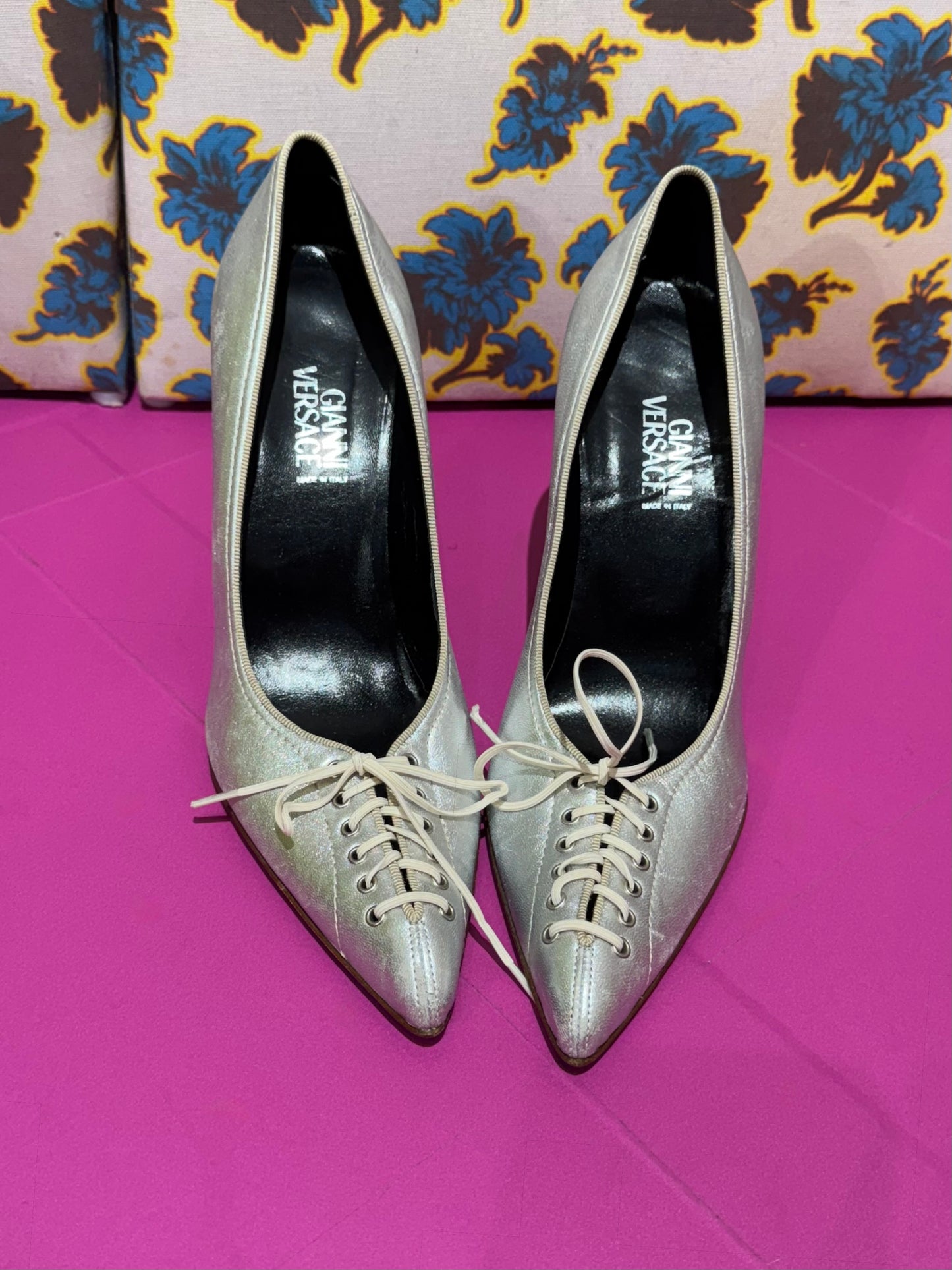 Gianni Versace S/S 2002 Silver Pumps