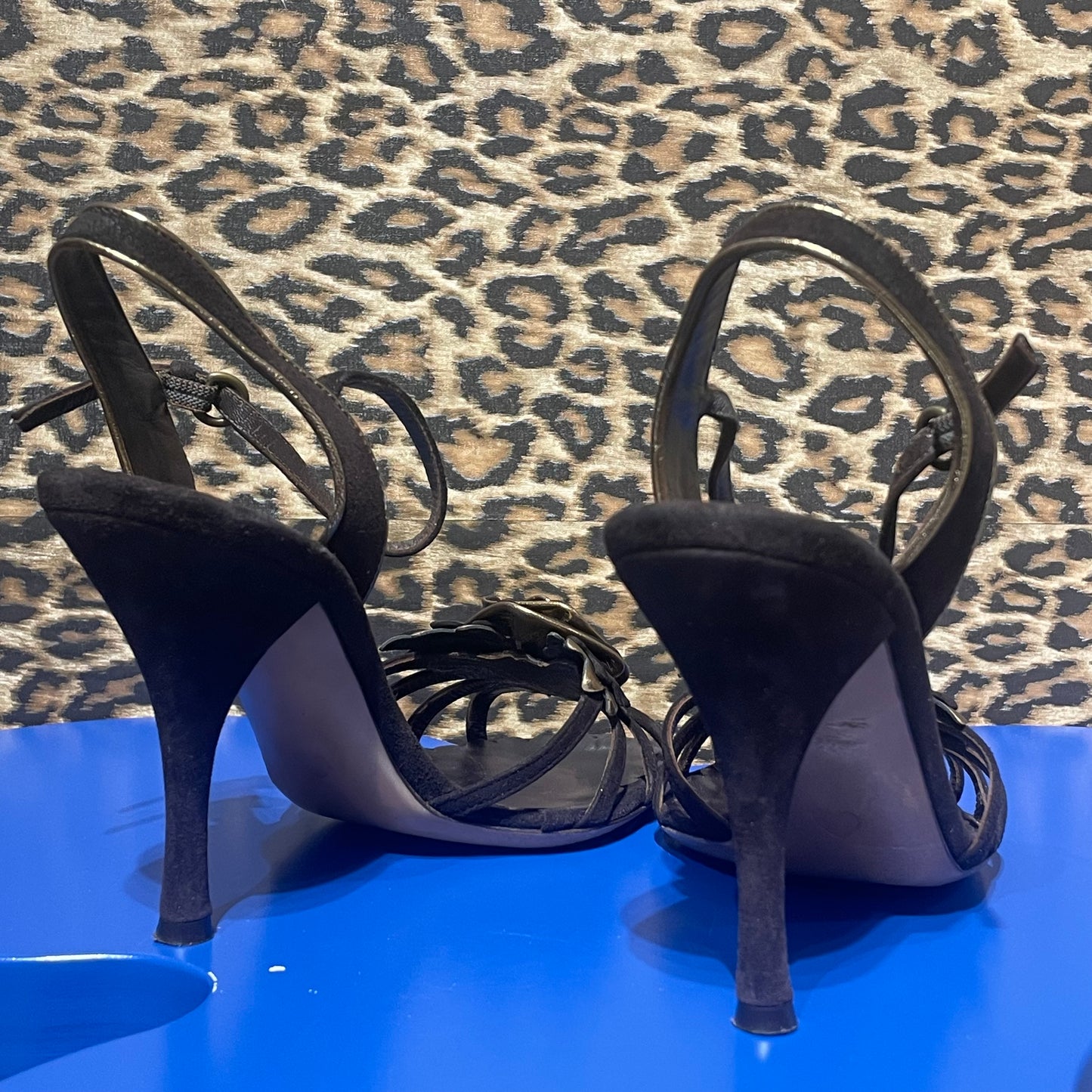 Moschino Cheap and Chic Brown Flower Heels 36