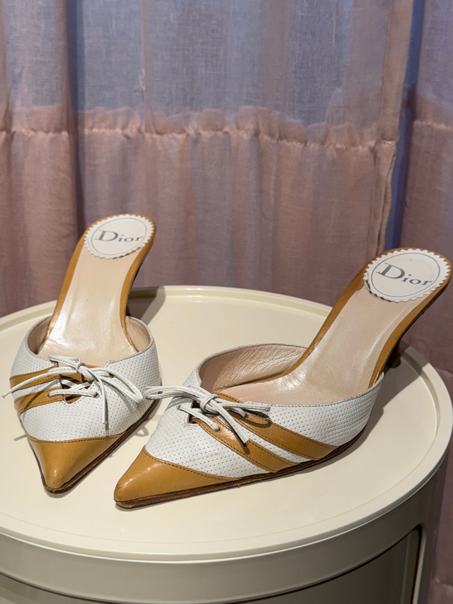 Dior Lace Up Mules 38