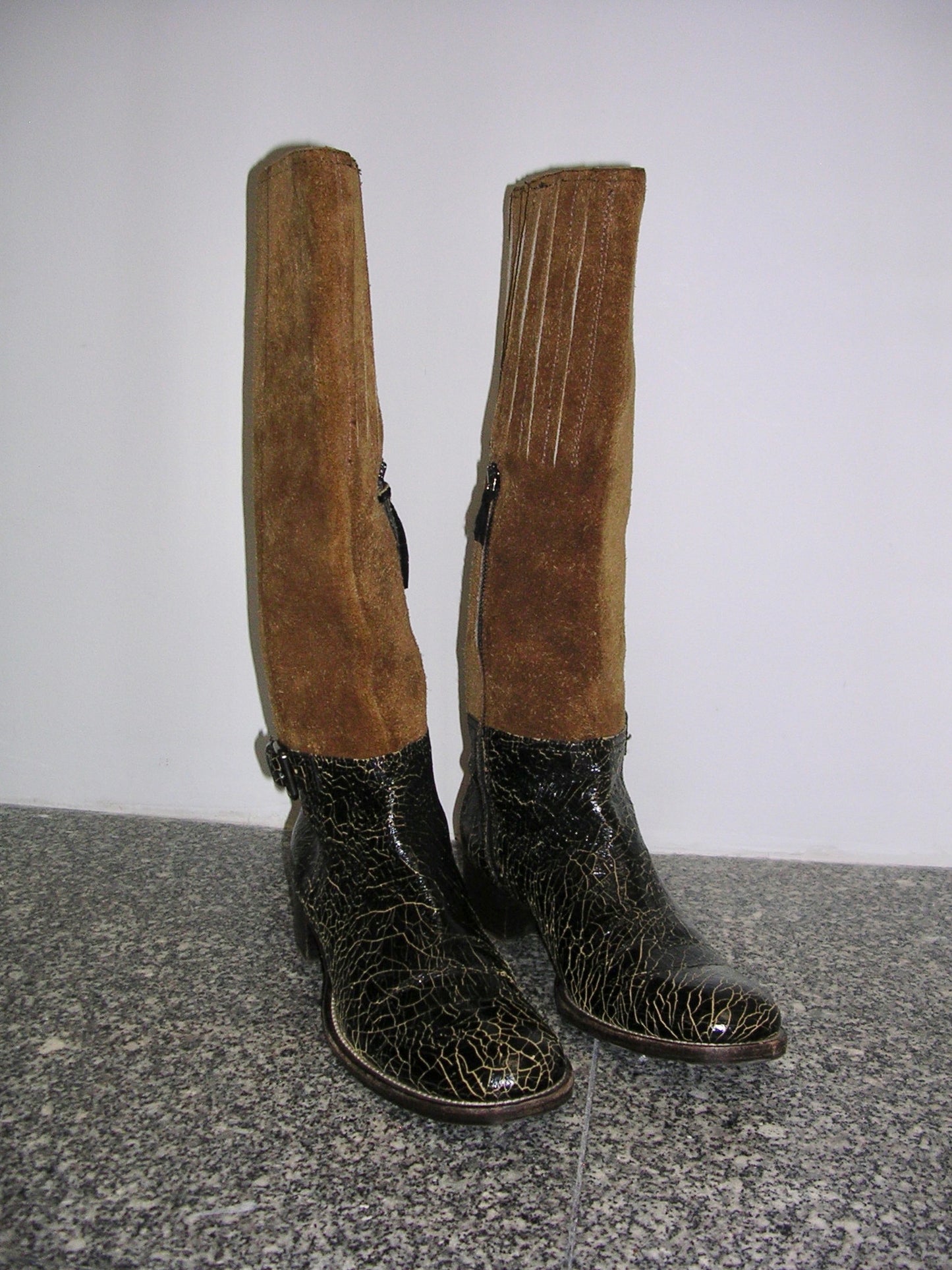 Miu Miu Cracked Leather Riding Boots 39.5