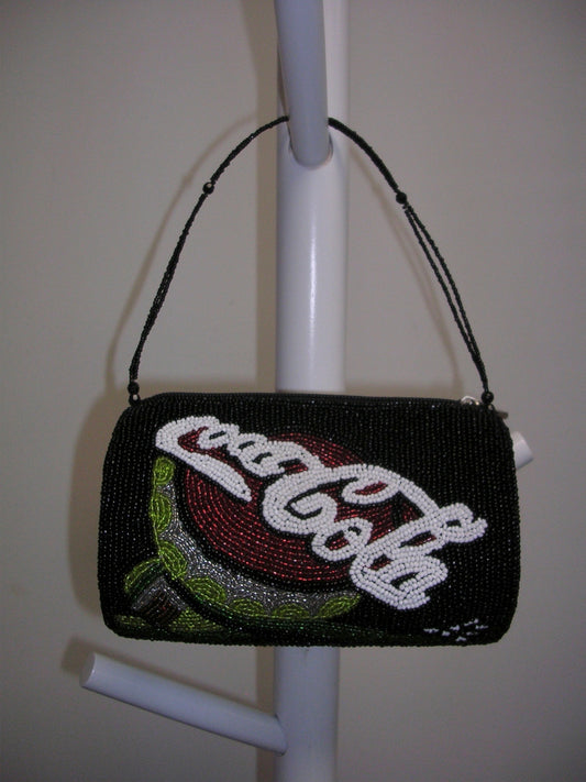 Coca Cola Black Beaded Bag