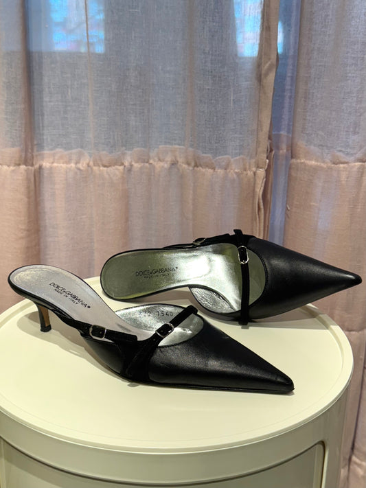 Dolce & Gabbana Leather Mules 35.5