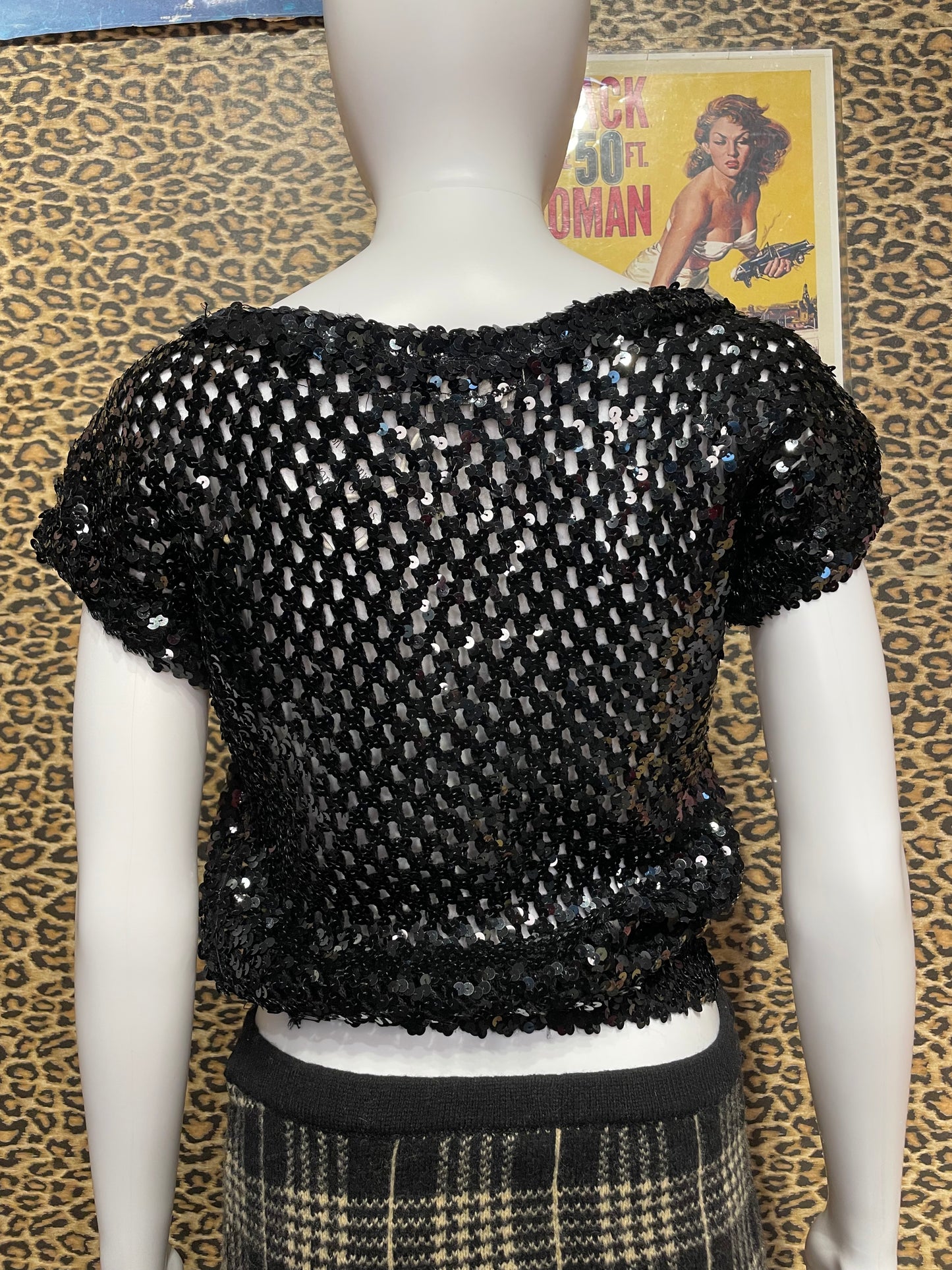 1980’s Black Sequin Knit Top