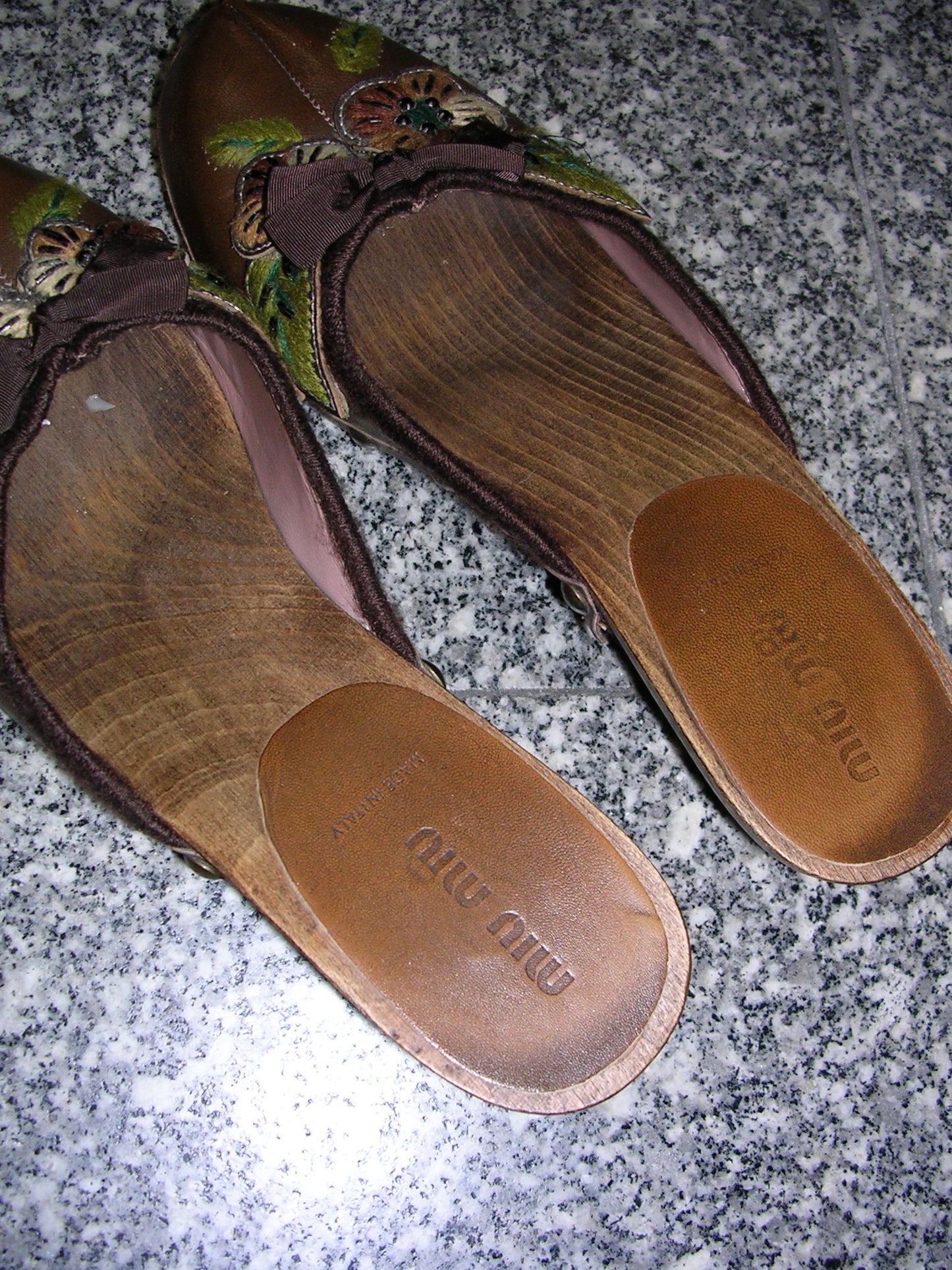 Miu Miu Embroidered Clogs 39