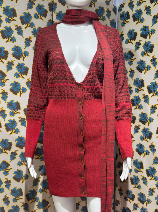 Vivienne Westwood Red Knit Scarf Dress