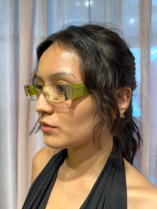 Fendi Green Crystal Eyeglasses
