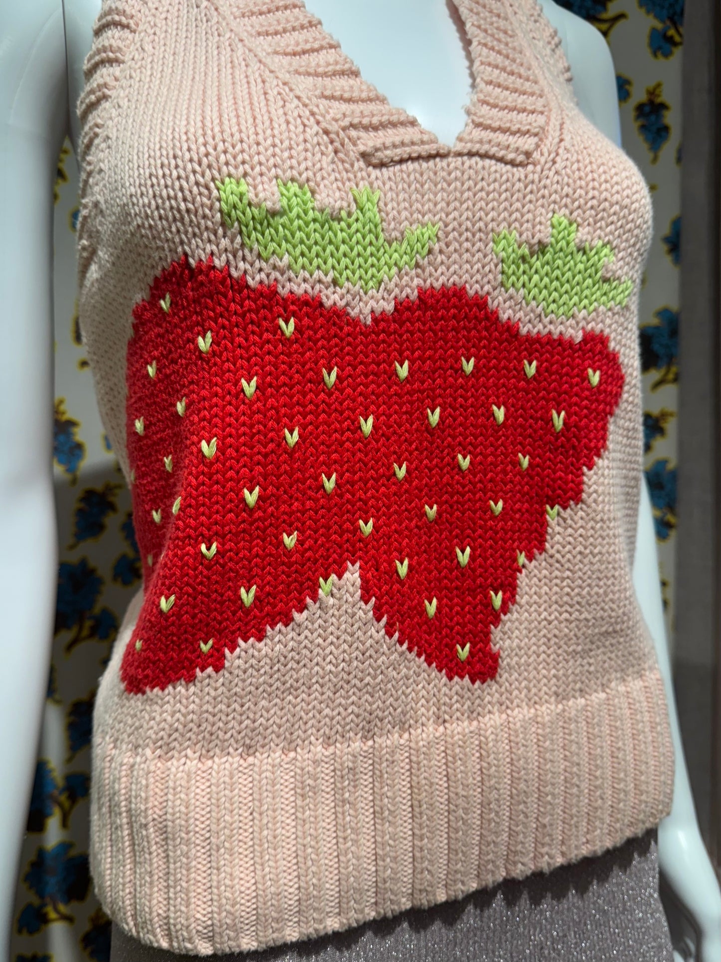 Sonia Rykiel Strawberry Knit Halter Top