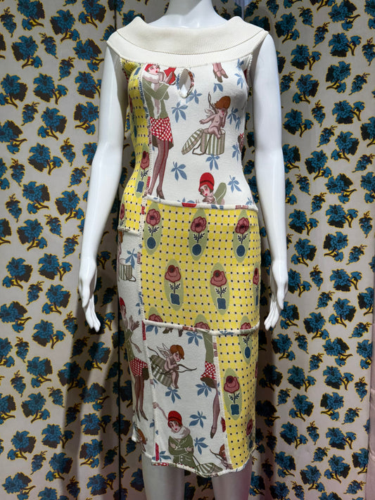 John Galliano Knit Patchwork Dress